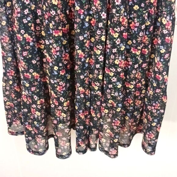 Live to be spoiled ditsy floral long-sleeve sheer mesh scoop neck maxi dress XL - Picture 5 of 14